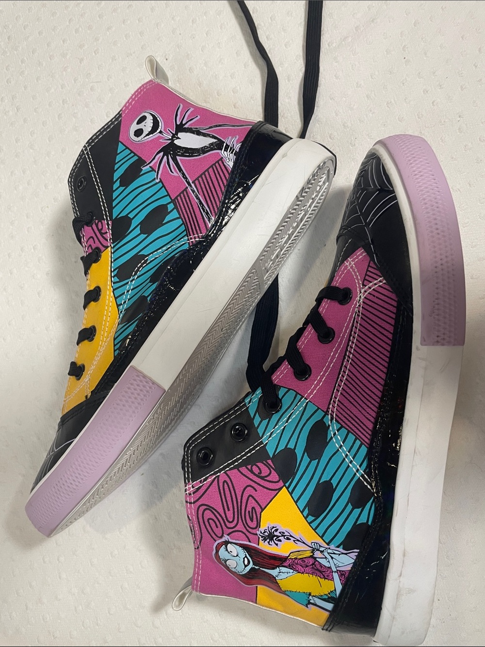Nightmare Before Christmas Sally Jack Hi top iridescent patent 11/ EU 43